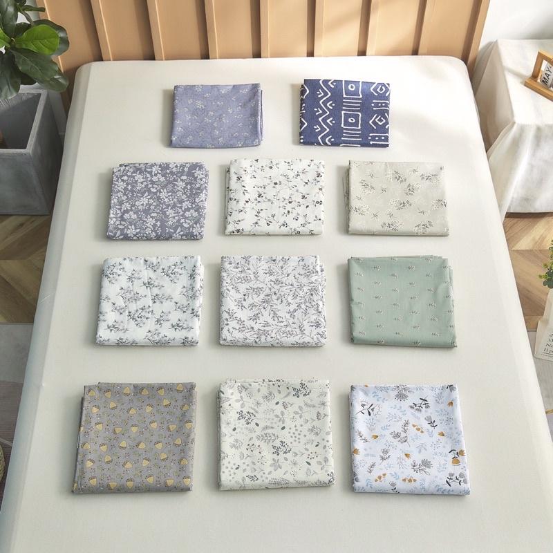Set Ga Gối Cotton Living 100%cotton Hàng Nhập Khẩu Cao Câp 3 Món Hoa Vintage