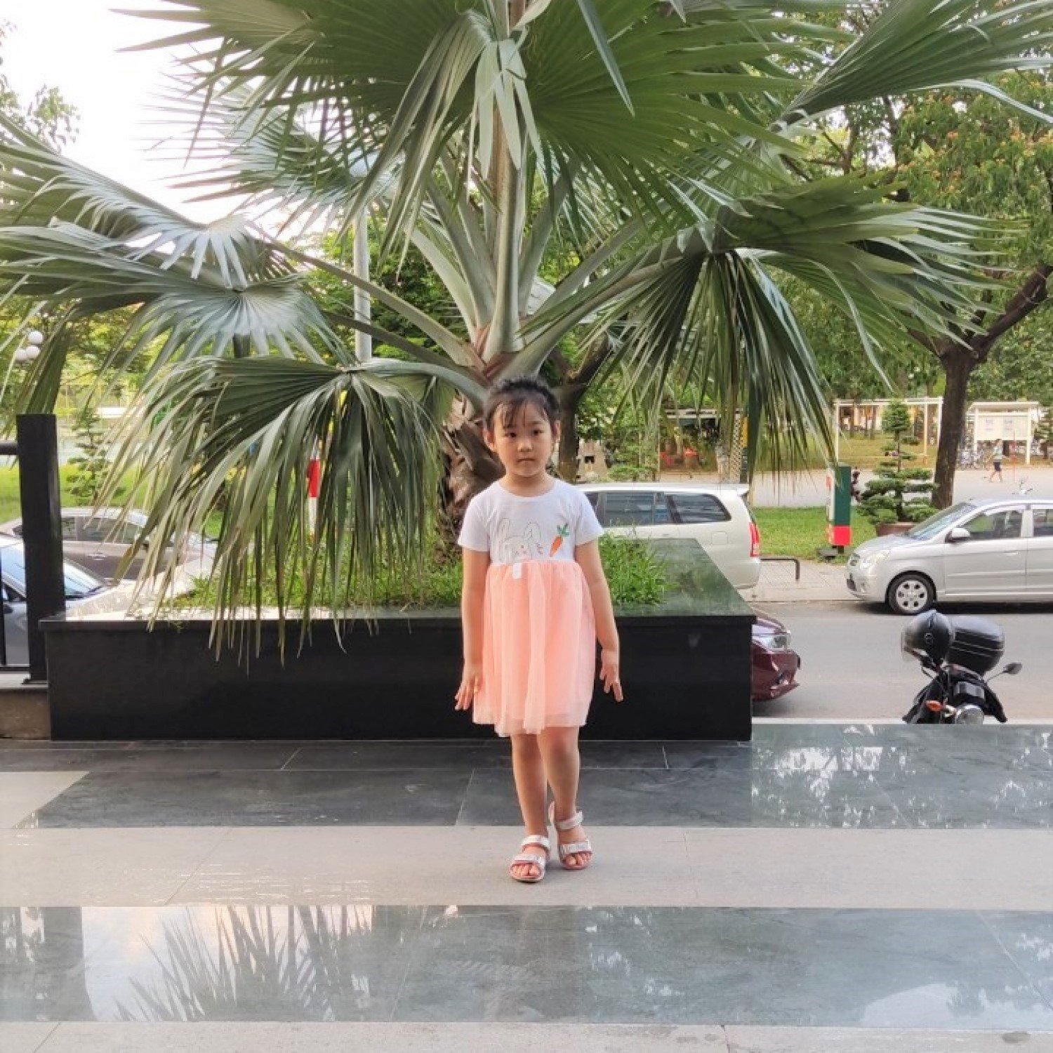 G1510 Đầm bé gái cực xinh. Vải thun 4 chiều kết hợp với voan lưới, hình in và đắp vải dễ thương.