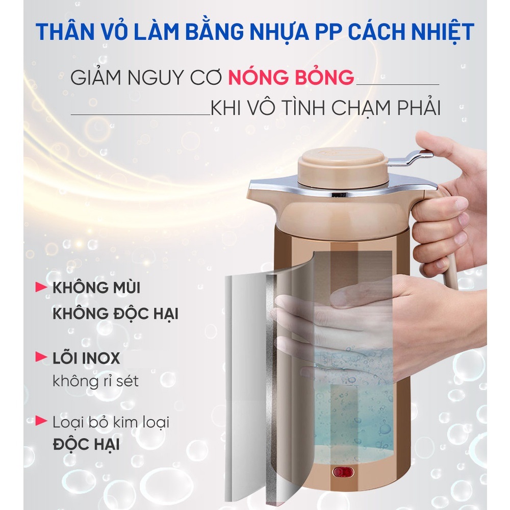 Ấm Siêu Tốc Điện Kiêm Bình Ủ Giữ Nhiệt Trong 24H GUGKDD GD-ST30 (3 lít) - Màu Ngẫu Nhiên - Hàng Chính Hãng