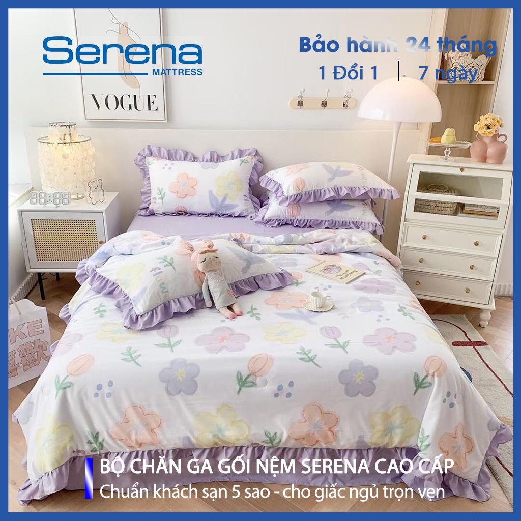 Bộ Ga Giường 5 Món Cute Đũi Bèo SERENA Cao Cấp Chuẩn Khách Sạn 5 Sao