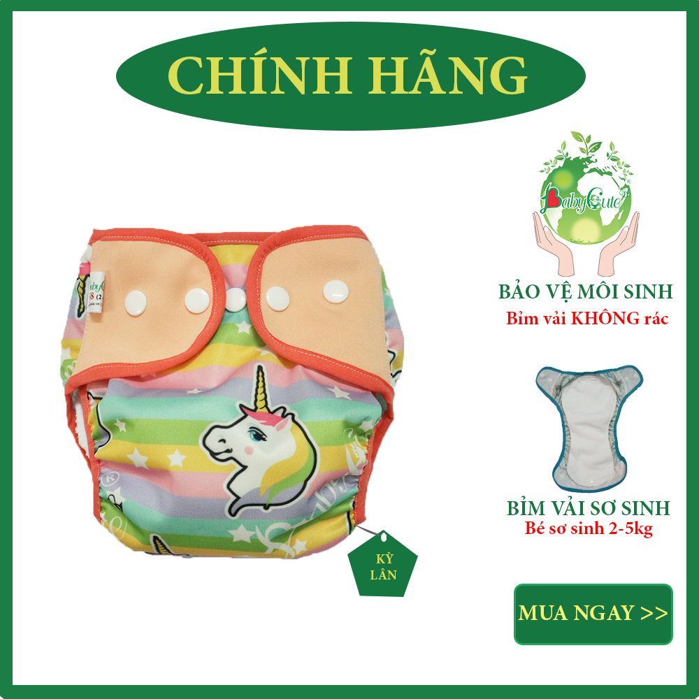 Combo 3 bộ tã vải Sơ sinh BabyCute size SS (2 - 5kg) - Giao mẫu ngẫu nhiên