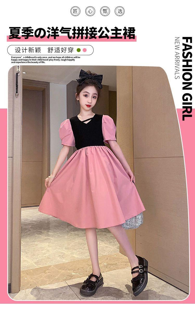 DONGSHOP HOT Cô gái ăn mặc váy trẻ em mùa hè 2023 Oceanic công chúa váy cô gái bowknot mỏng bông vải váy
