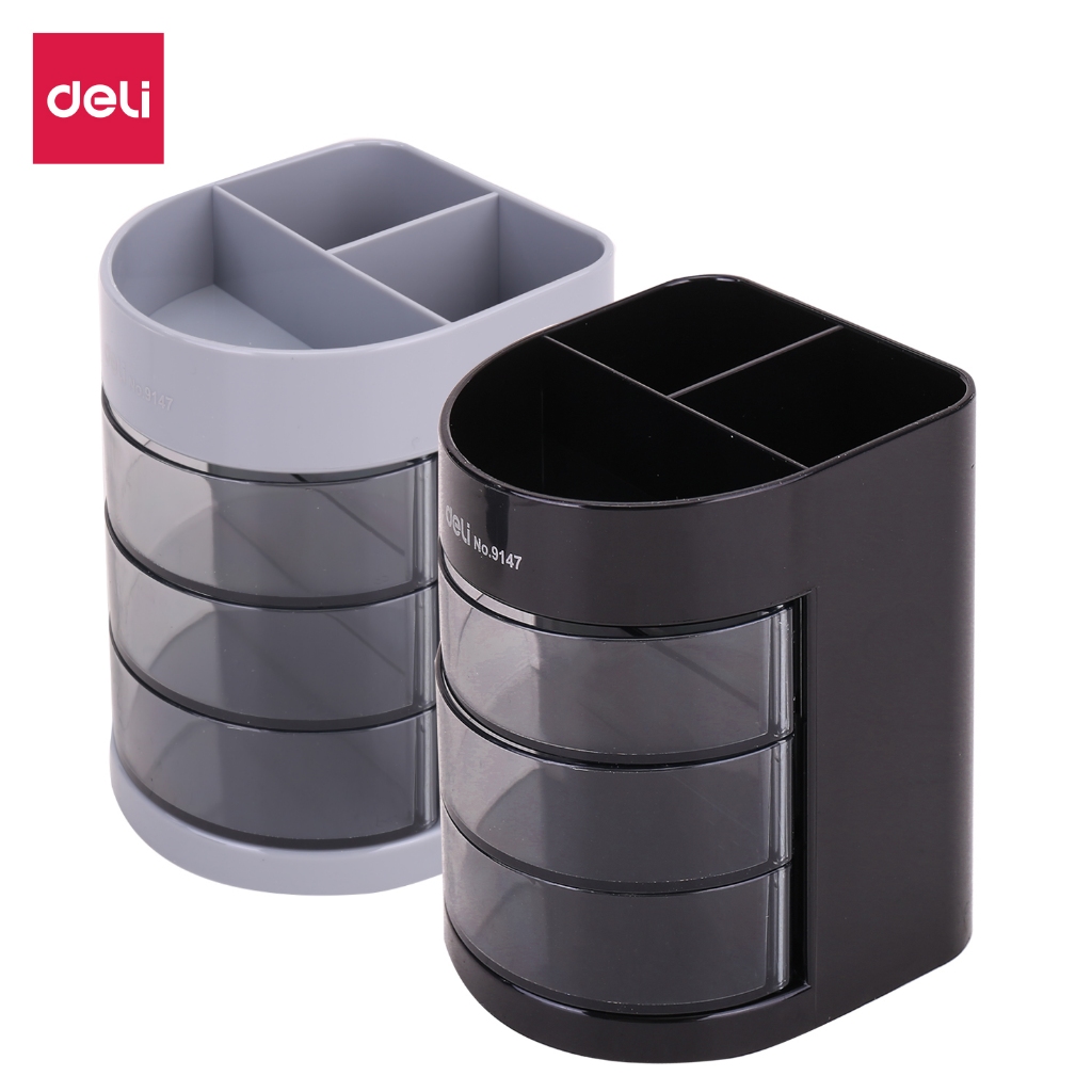 Set 2 khay cắm bút văn phòng Deli 9147 / Khay cắm bút nhiều ngăn Deli E9147