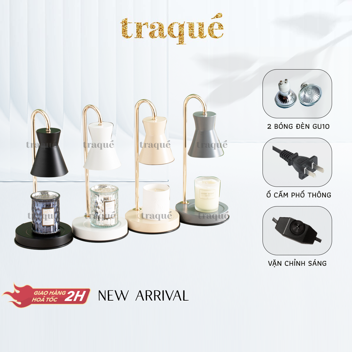 Đèn đốt nến thơm, an toàn, sang trọng, phù hợp mọi không gian