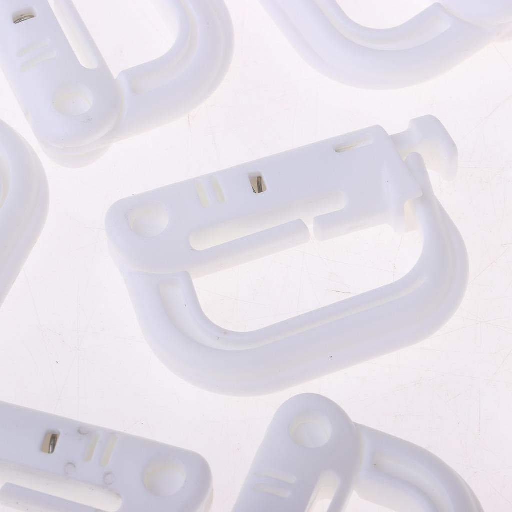 10pcs D- Locking webbing buckle carabiner Climbing hook White