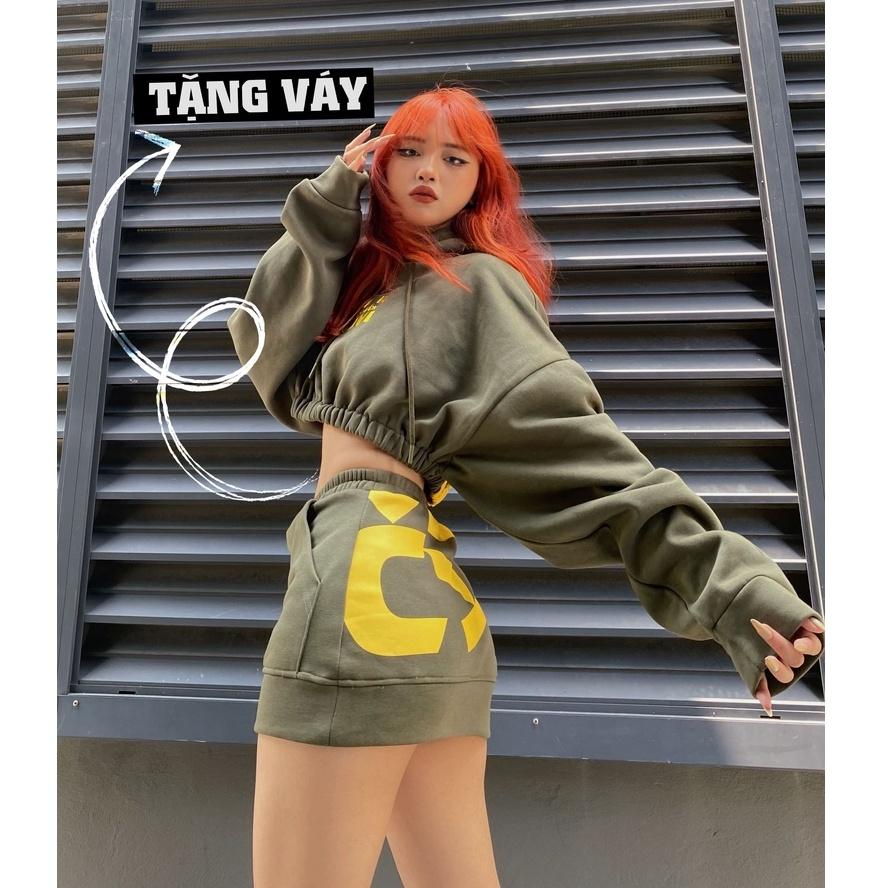 Áo CROPTOP HOODIE nữ Nỉ, nhiều màu BLACKMIACK