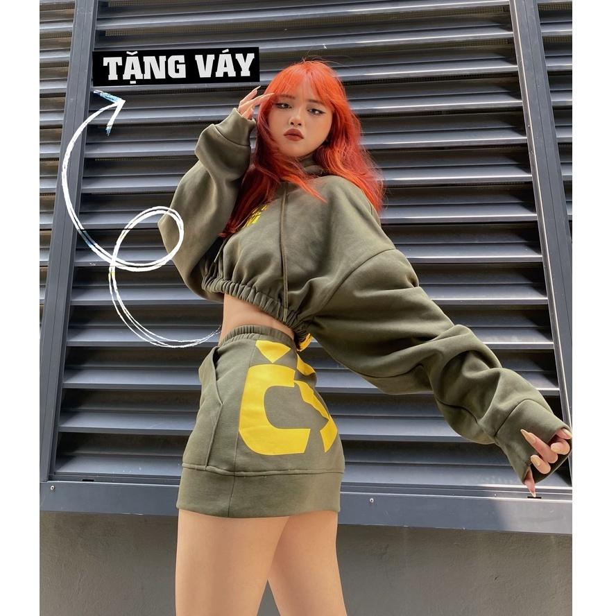 Áo CROPTOP HOODIE nữ Nỉ, nhiều màu BLACKMIACK