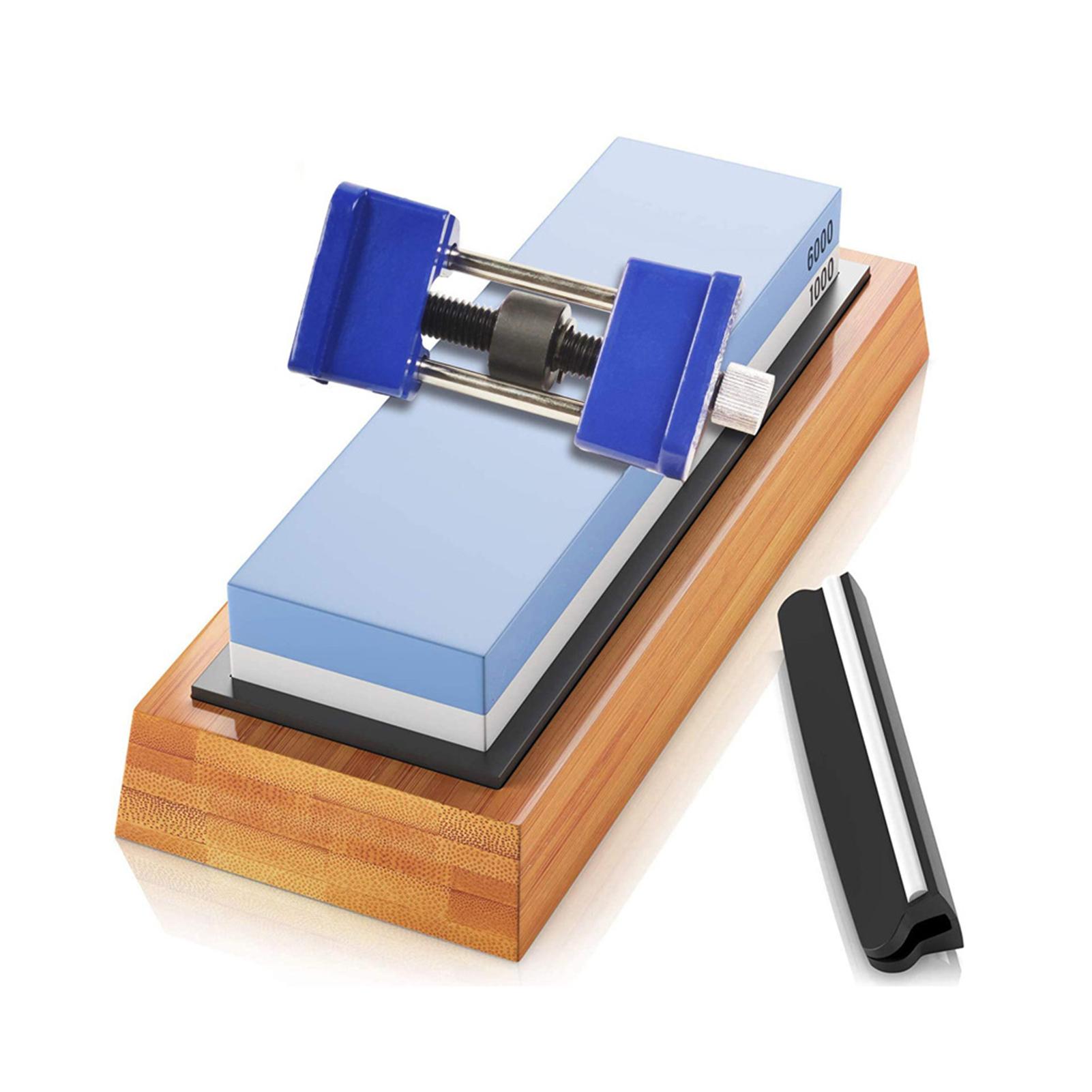 Bộ đá mài dao 2 mặt có đế giữ kích thước 1000/6000 kèm đế gỗ