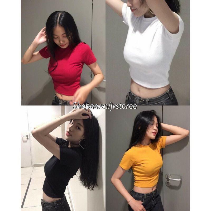 Áo croptop trơn nữ hàng quảng châu