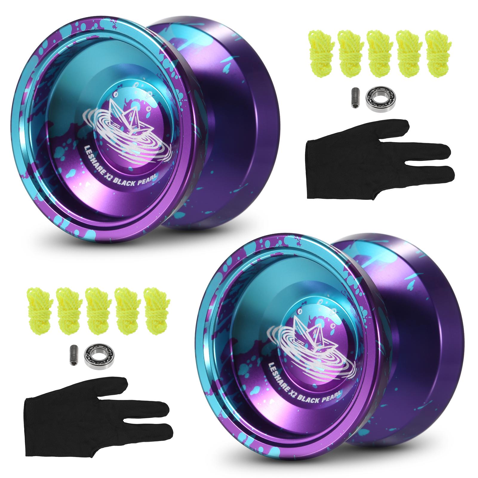 LESHARE X2 Bóng Yoyo nhôm Quà tặng Yoyo cạnh tranh với dây chịu lực và găng tay