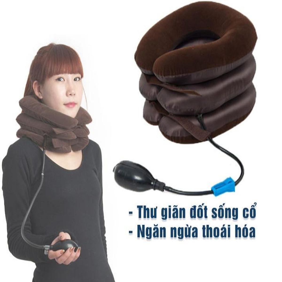 Gối Bơm Hơi Kéo Giãn Đốt Sống Cổ 3 Tầng Hỗ Trợ Giảm Đau, Ngăn Ngừa Thoái Hóa Đốt Sống Cổ Tăng Cường Tuần Hoàn Máu