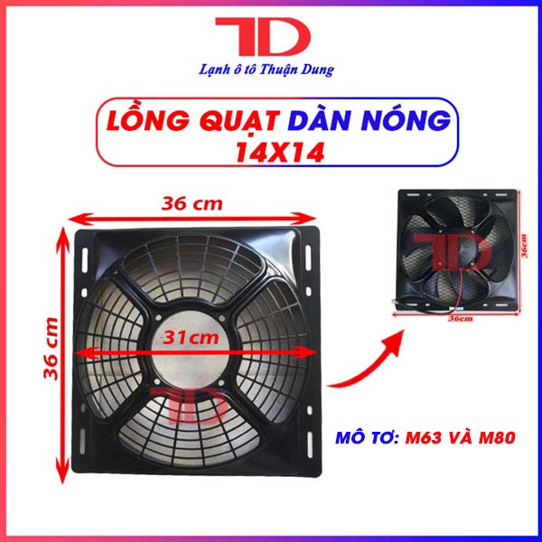 Mô tơ và lồng quạt dàn nóng ô tô M60 120W loại 24V - Vật Tư Điện Lạnh Ô Tô Thuận Dung