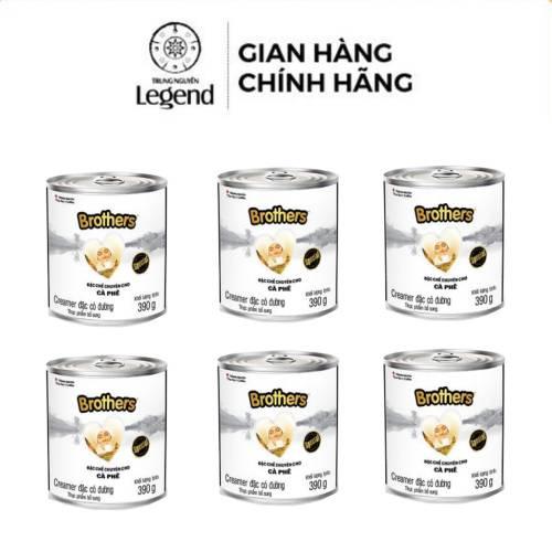 Combo 6 Lon Sữa đặc Brothers Trung Nguyên Legend - Nguyên liệu pha chế cà phê (Lon 390r)