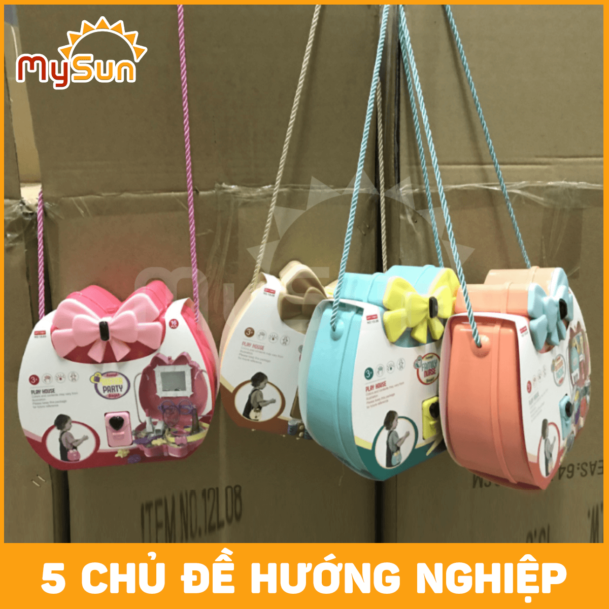 Túi đồ chơi hướng nghiệp MySun nấu ăn nhà bếp, bác sĩ, trang điểm, chụp ảnh cho bé