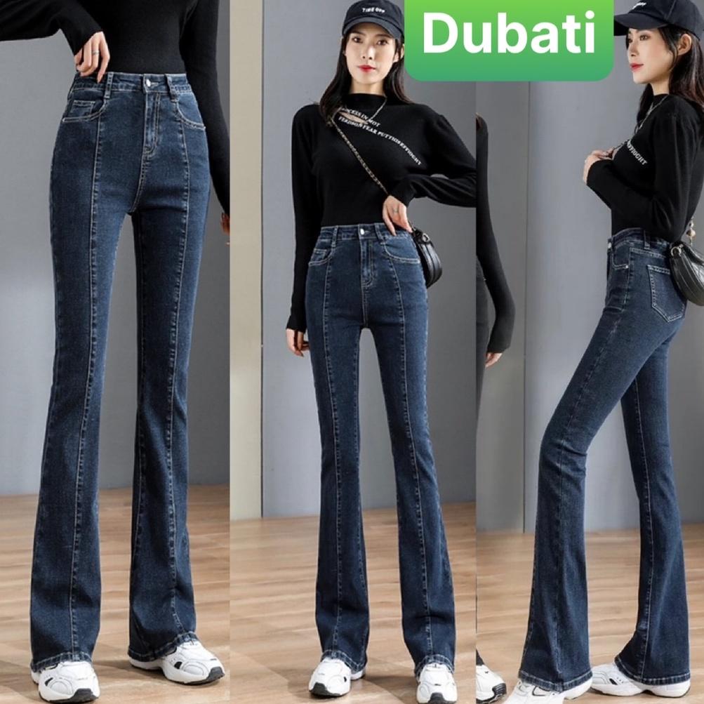 QUẦN JEAN NỮ CHẤT BÒ ỐNG LOE DÁNG DÀI DẬP GÂN LƯNG CAO NÂNG MÔNG DÁNG CAO NGỌC NGÀ HOT MÙA HÈ - DUBATI FASHION