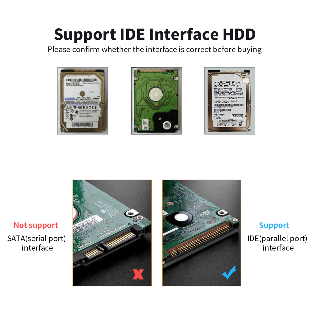 Hộp Đựng Đĩa Cứng Bằng Hợp Kim Nhôm USB2.0 Đến IDE Vỏ Ngoài Ổ Cứng IDE 2.5 Inch