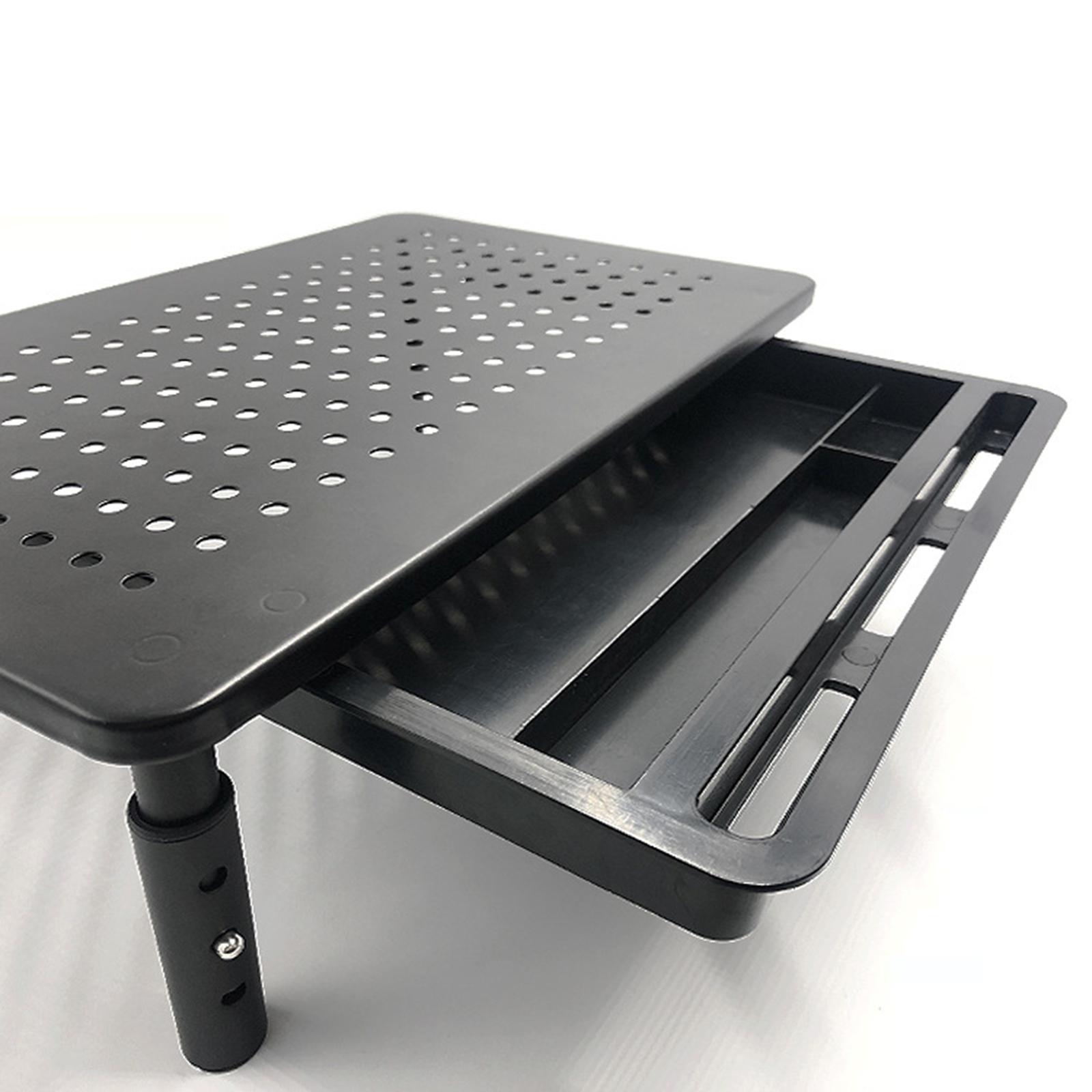 Portable Monitor Stand with Drawer Laptop Riser Shelf Sturdy Height Adjustable Computer Monitor Riser