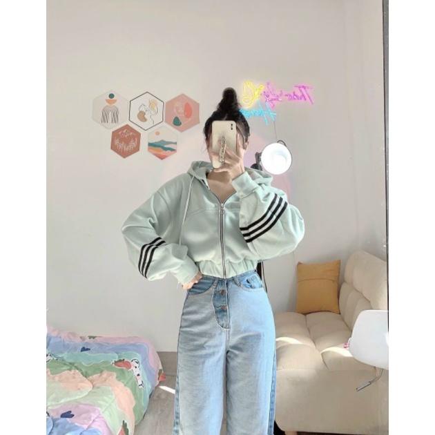 Áo Khoác Tay Cánh Dơi Croptop Thun Nỉ Ngoại