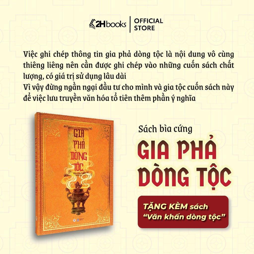 Sách - Gia Phả Dòng Tộc - Bìa Cứng, Kèm Văn Khấn, Ghi Chép Lưu Trữ Gia Nhân Dòng Họ, Gia Phả Tổ Tiên, Sổ Gia Phả - Huy Hoàng Bookstore