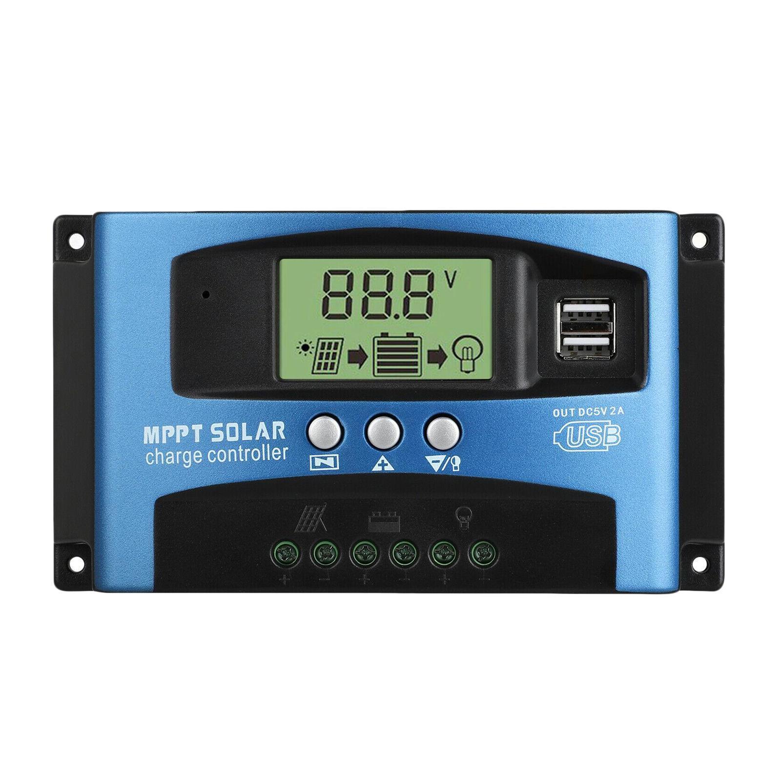 Solar Charge Controller Dual USB Regulator 12V/24V Voltage Stabilizer 30 A