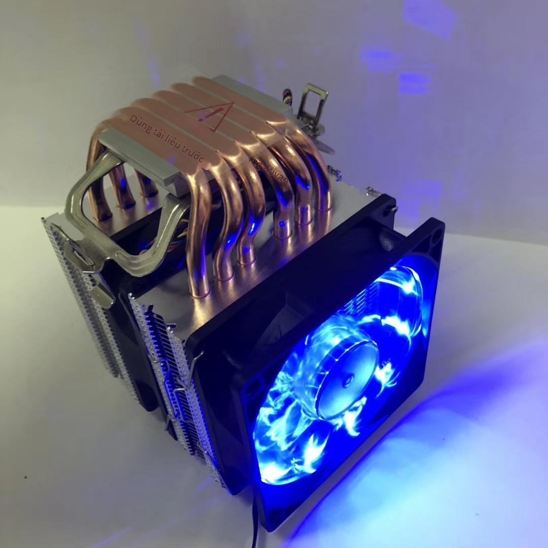 Đảm bảo chất lượng tại chỗ ống dẫn nhiệt máy tính để bàn quạt cpu dạ quang 6 ống đồng tản nhiệt cpu tháp loại 6 ống đồng đa nền tảng