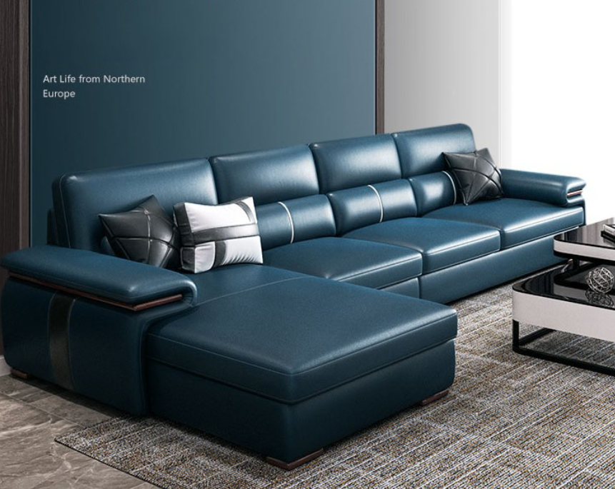 Sofa da góc L tựa lưng cao cấp Tundo HDCT-07