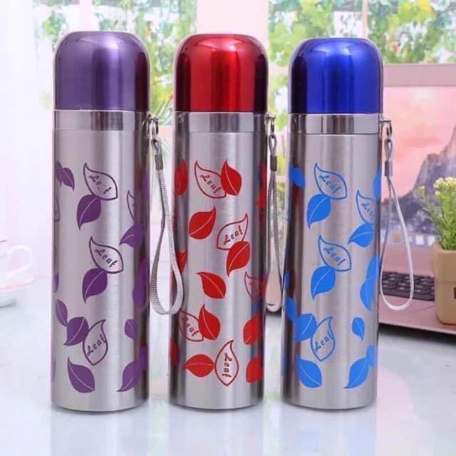 BÌNH GIỮ NHIỆT CAO CẤP INOX 500ML HÌNH LÁ BAY XINH XẮN