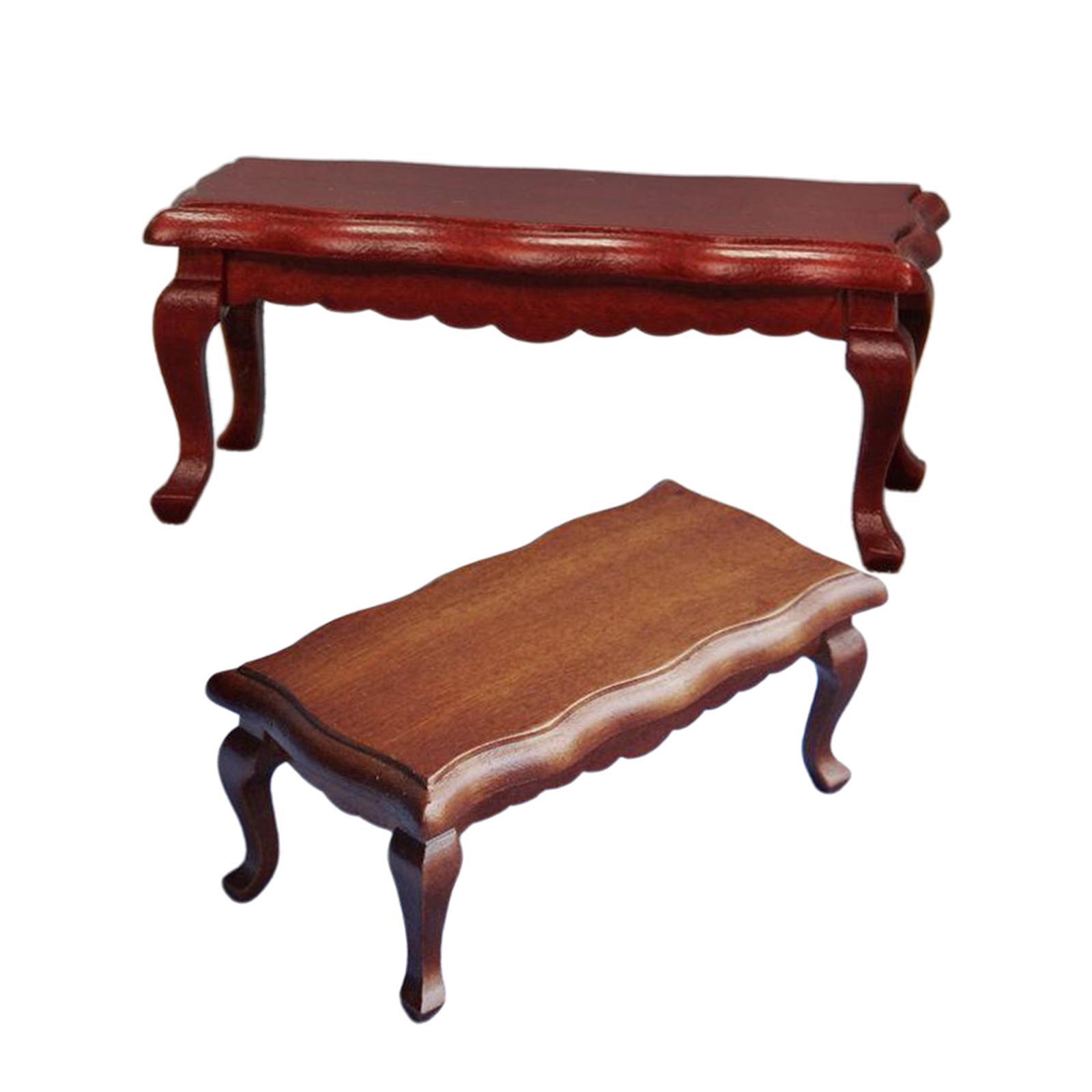 2Pcs 1:12 Doll House Furniture Miniature Tea Table