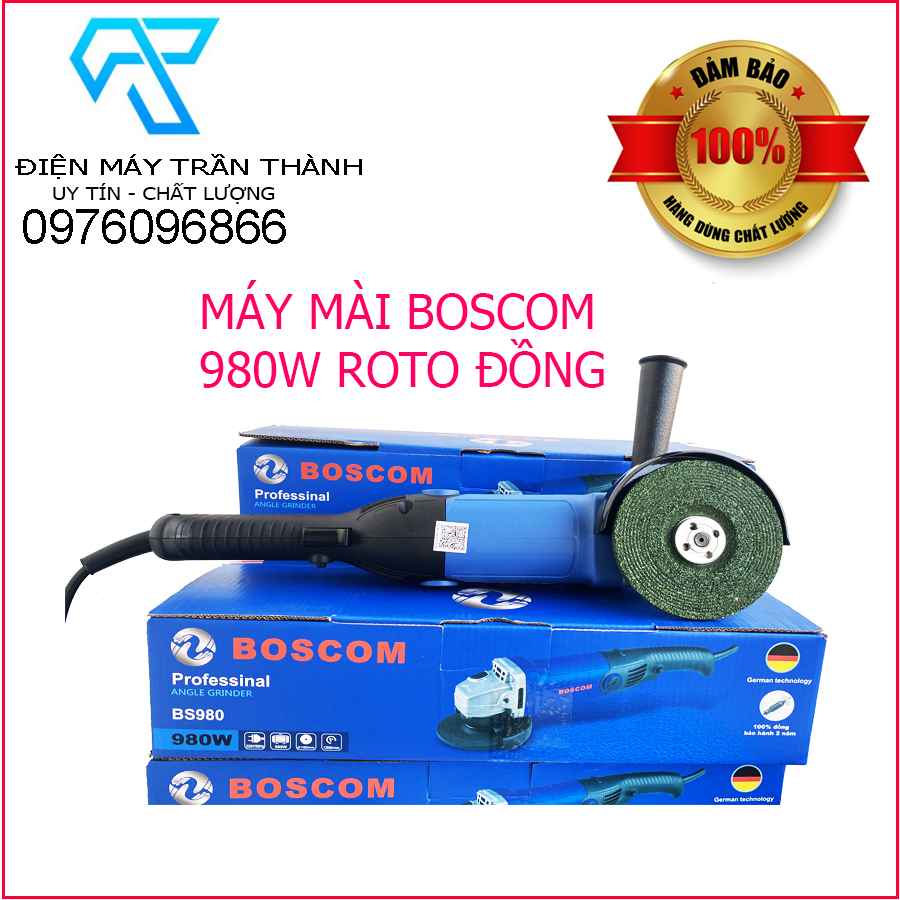 Máy mài cắt cầm tay boscom lõi đồng 980W , hàng chính hãng nhập khẩu 2023 bảo hành 12 tháng tặng lưỡi cưa xích tròn