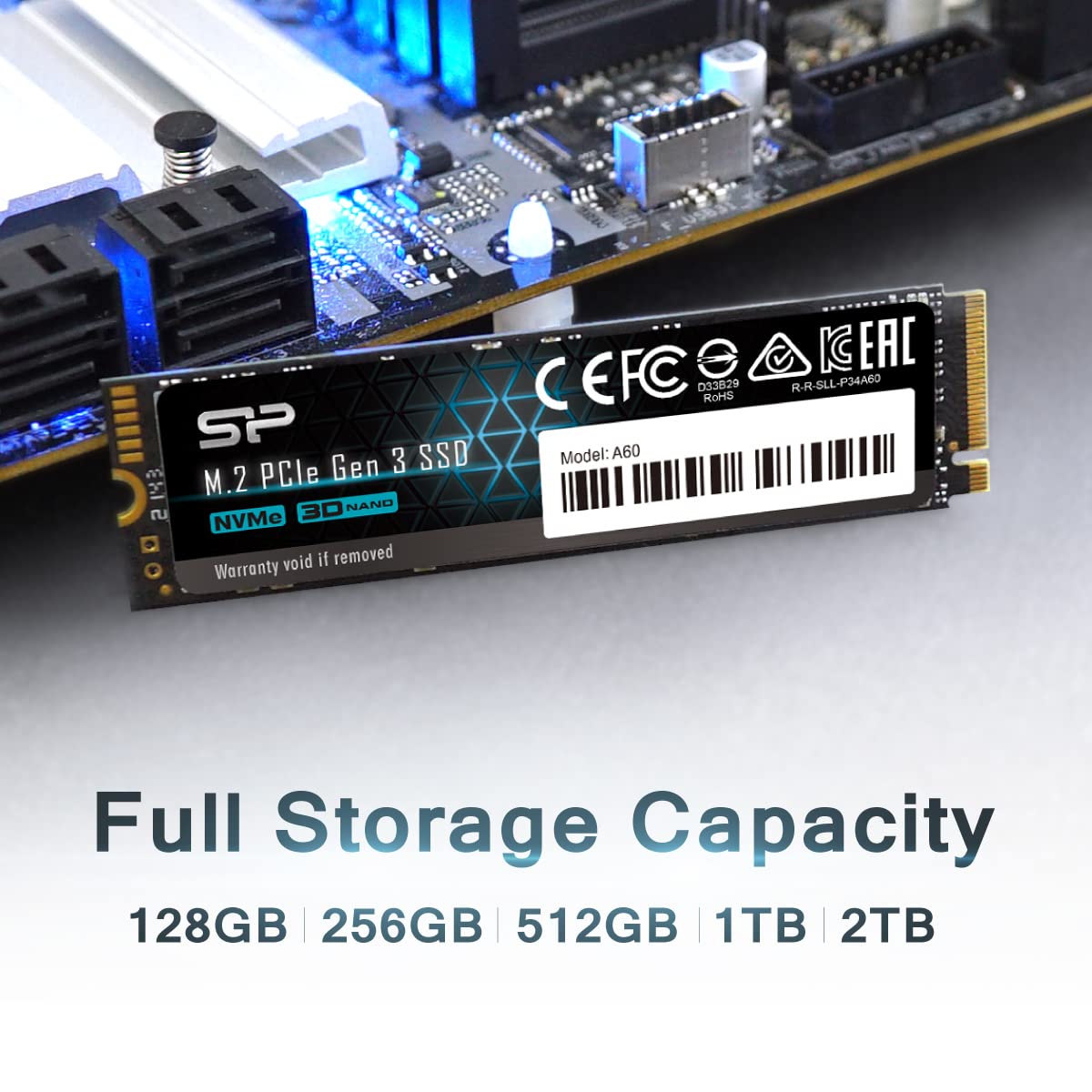 Ổ cứng gắn trong Silicon Power M.2 2280 PCIe NVMe SSD A60 - Hàng chính hãng