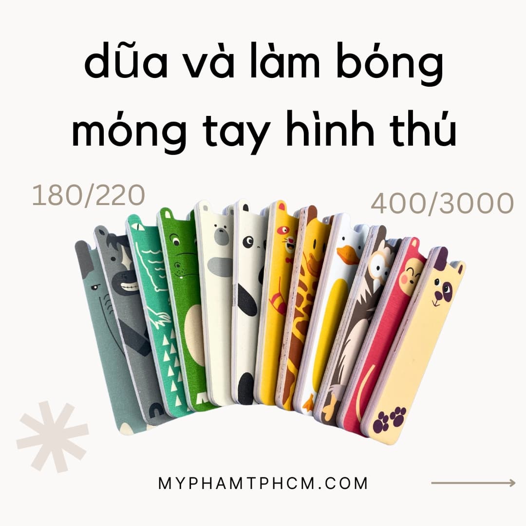 Dũa và làm bóng móng tay hình thú siêu dễ thương Nail Friends từ Hàn Quốc chất lượng cao dũa 180/220 dũa bóng 400/3000