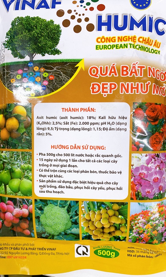 Phân Bón HUMIC Châu Âu Kích Ra Rễ Cực Mạnh, Chống Ngẹn Rễ, Phục Hồi Rễ Hư Hại - Gói 500Gr