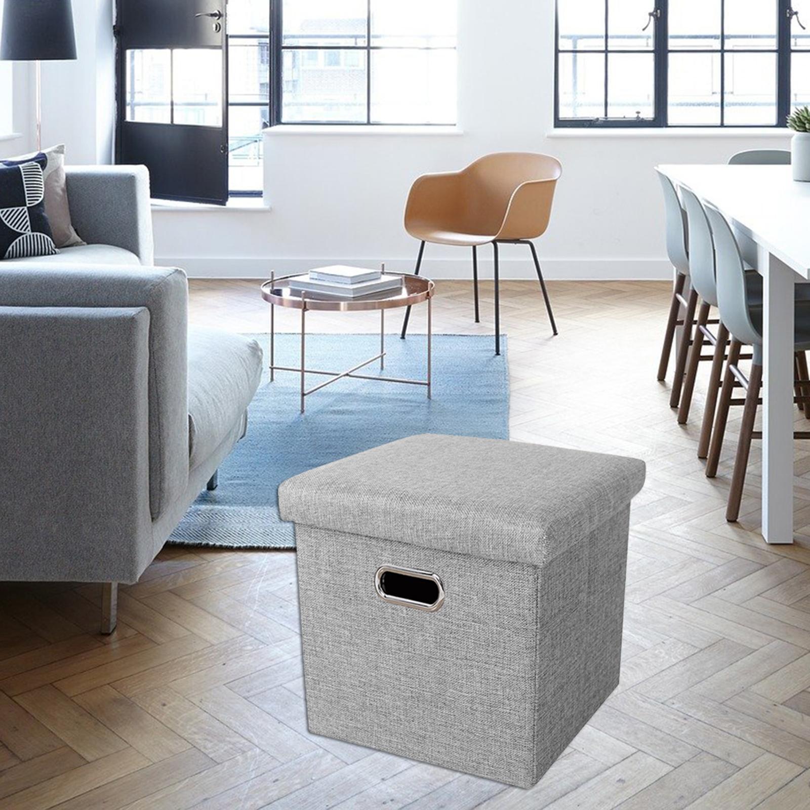 Folding Storage Ottoman   Seat Footrest Storage Box for Bedroom