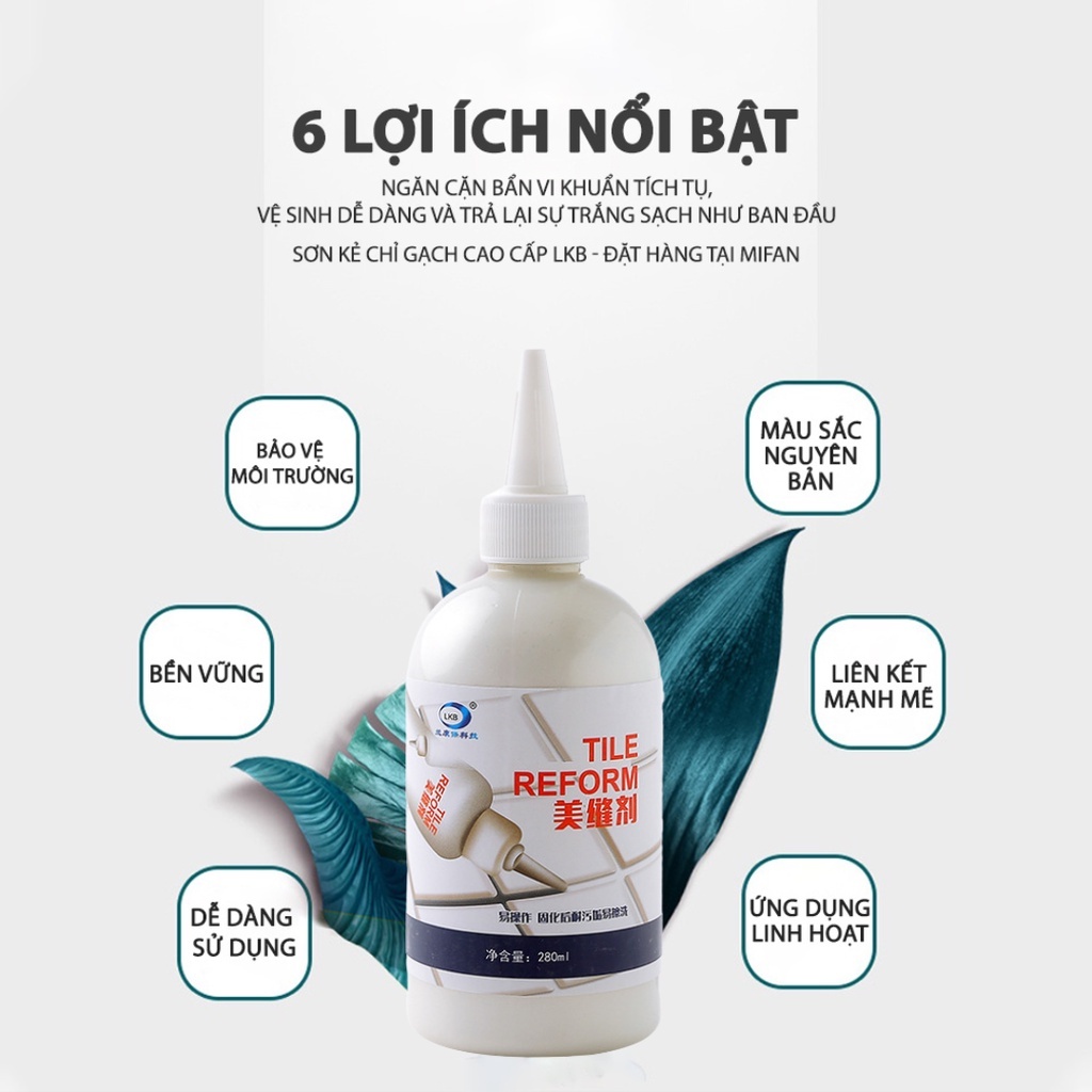 Lọ Sơn Kẻ Chỉ Gạch Công Nghệ HQ 280ml - Keo Chà Ron Sứ Đa Năng