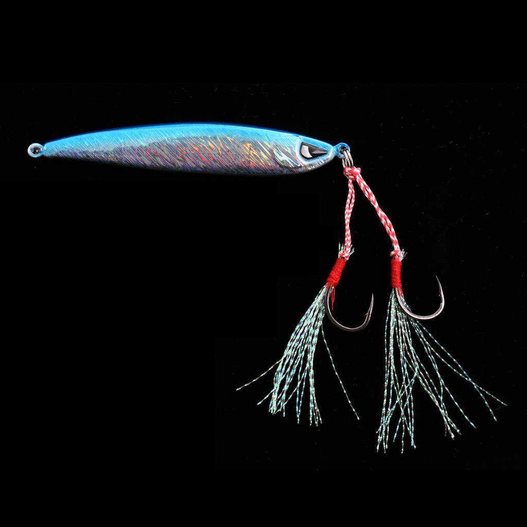 Fishing Lures Lead Fish Reflective Metal Jigging Wobblers Crankbaits Bass Baits with Hooks 60g/80g
