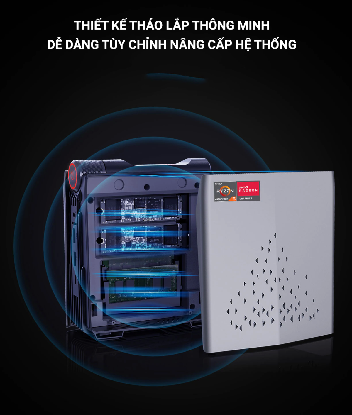 Máy tính để bàn – PC Gaming – NUC AMD  Ryzen5 5600u – 6 cores 12 threads – 4.2Ghz (Hàng chính hãng)