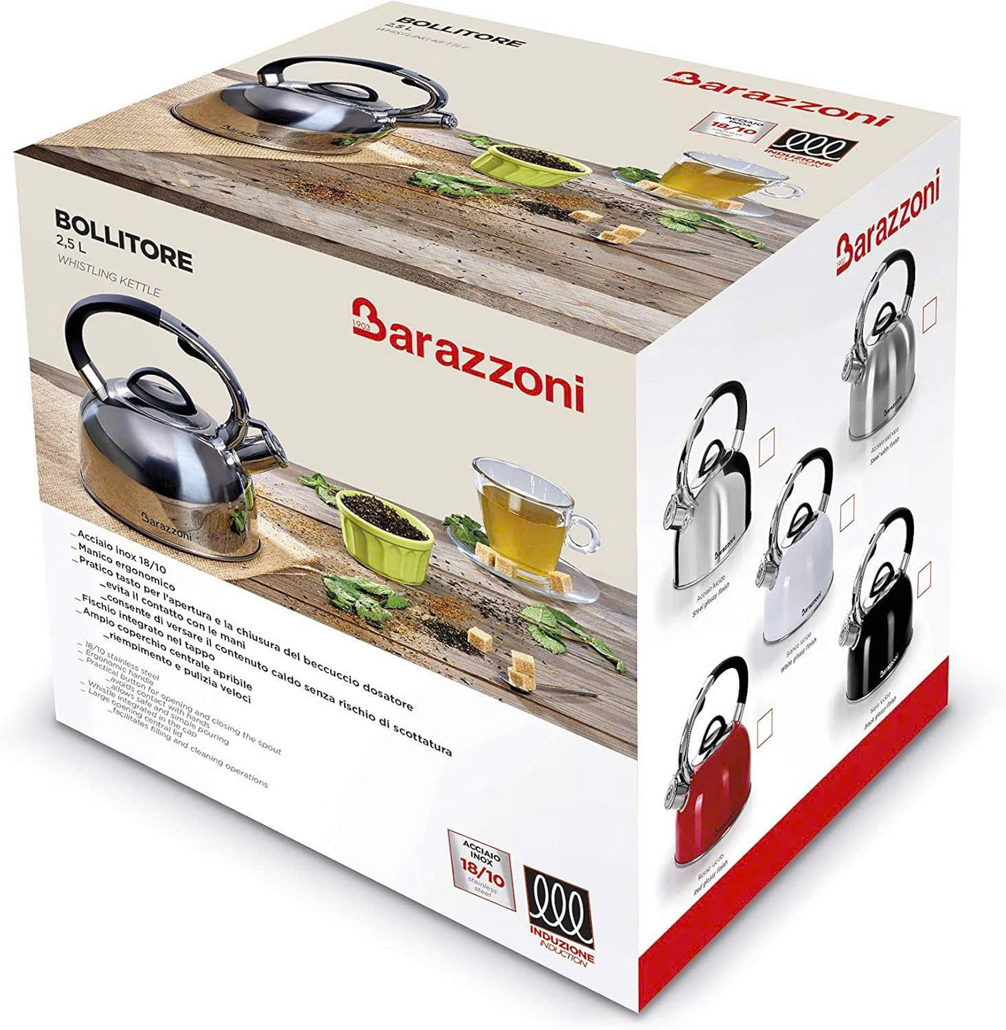 ẤM ĐUN BẾP TỪ BARAZZONI 2,5 LÍT Hàng chính hãng