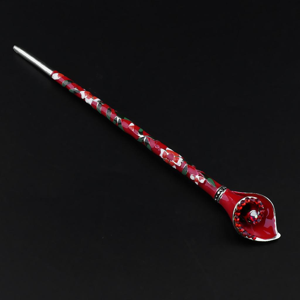 Decor Hair Pin Metal Hair Chopsticks Red