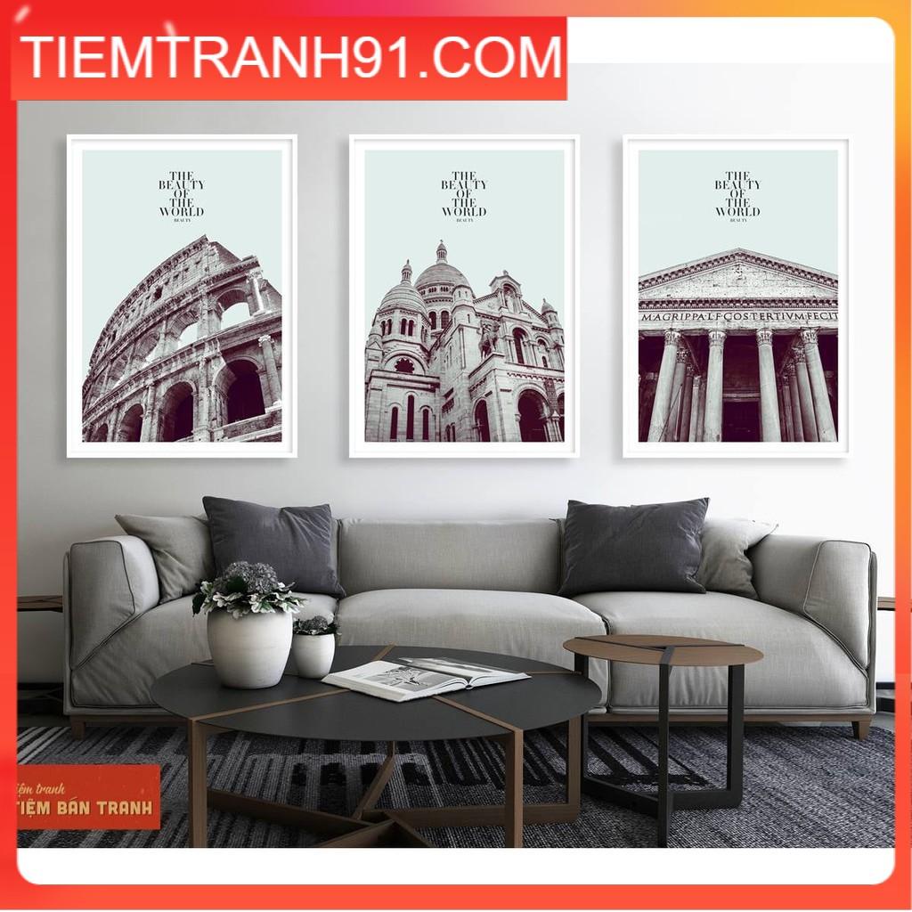 Tranh treo tường - Bộ 3 bức canvas tổng hợp 10 , tranh canvas giá rẻ