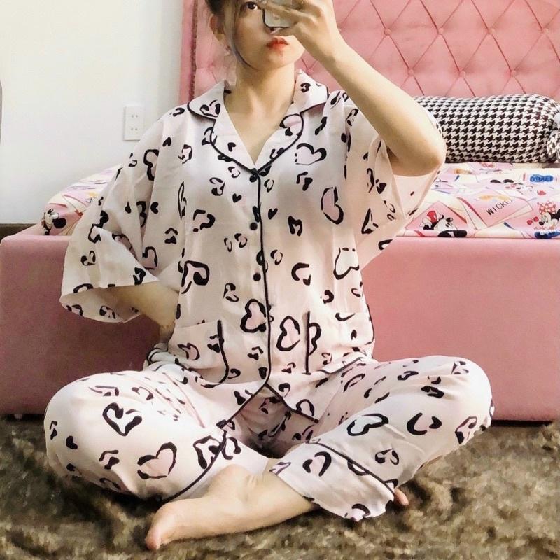 Đồ bộ mặc nhà cánh dơi quần dài, đồ bộ nữ chất lụa mango size dưới 63kg