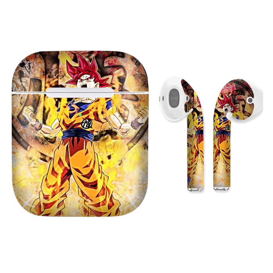 Miếng dán skin chống bẩn cho tai nghe AirPods in hình Dragon Ball - Goku 3 - 7vnr52 (bản không dây 1 và 2)