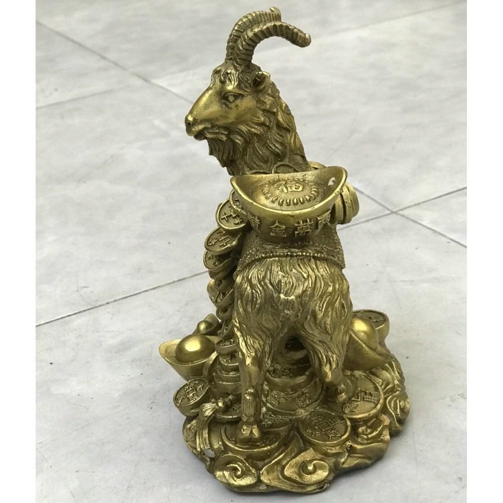 Tượng Dê kim tiền bằng đồng MS64a