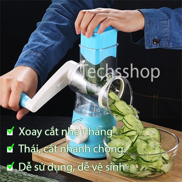 Dụng Cụ Cắt Thái Bào Rau Củ Quả Đa Năng 3in1 - Dụng Cụ Nhà Bếp Chế Biến Nguyên Liệu Nấu Ăn - Loại Xoay Bằng Tay