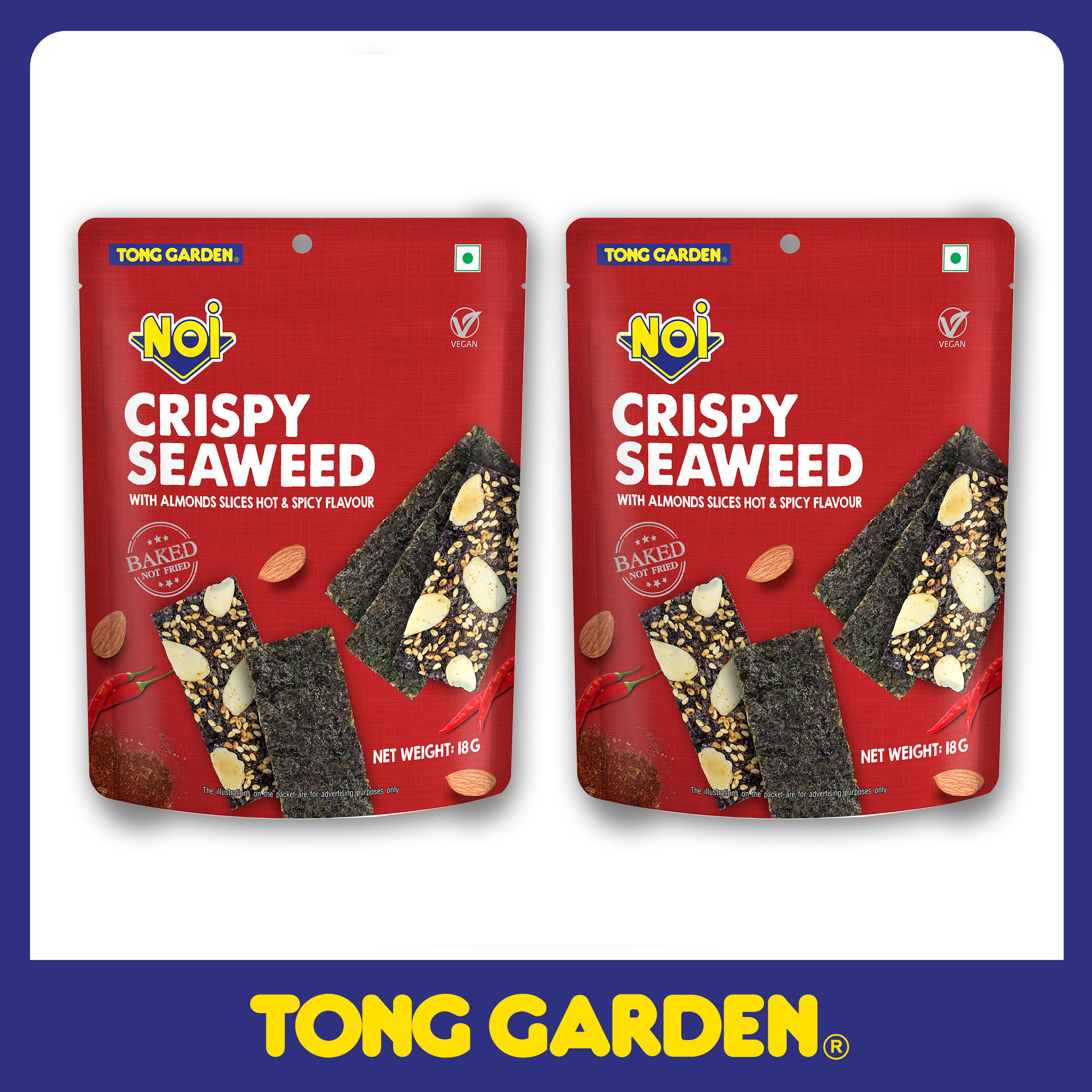 RONG BIỂN SẤY GIÒN VỚI HẠT HẠNH NHÂN VỊ CAY TONG GARDEN 18G