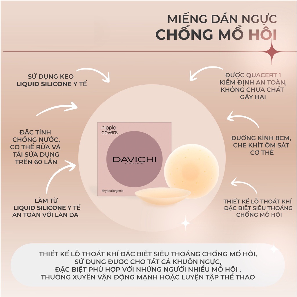 Miếng dán ngực chống mồ hôi - Hộp 2 set 