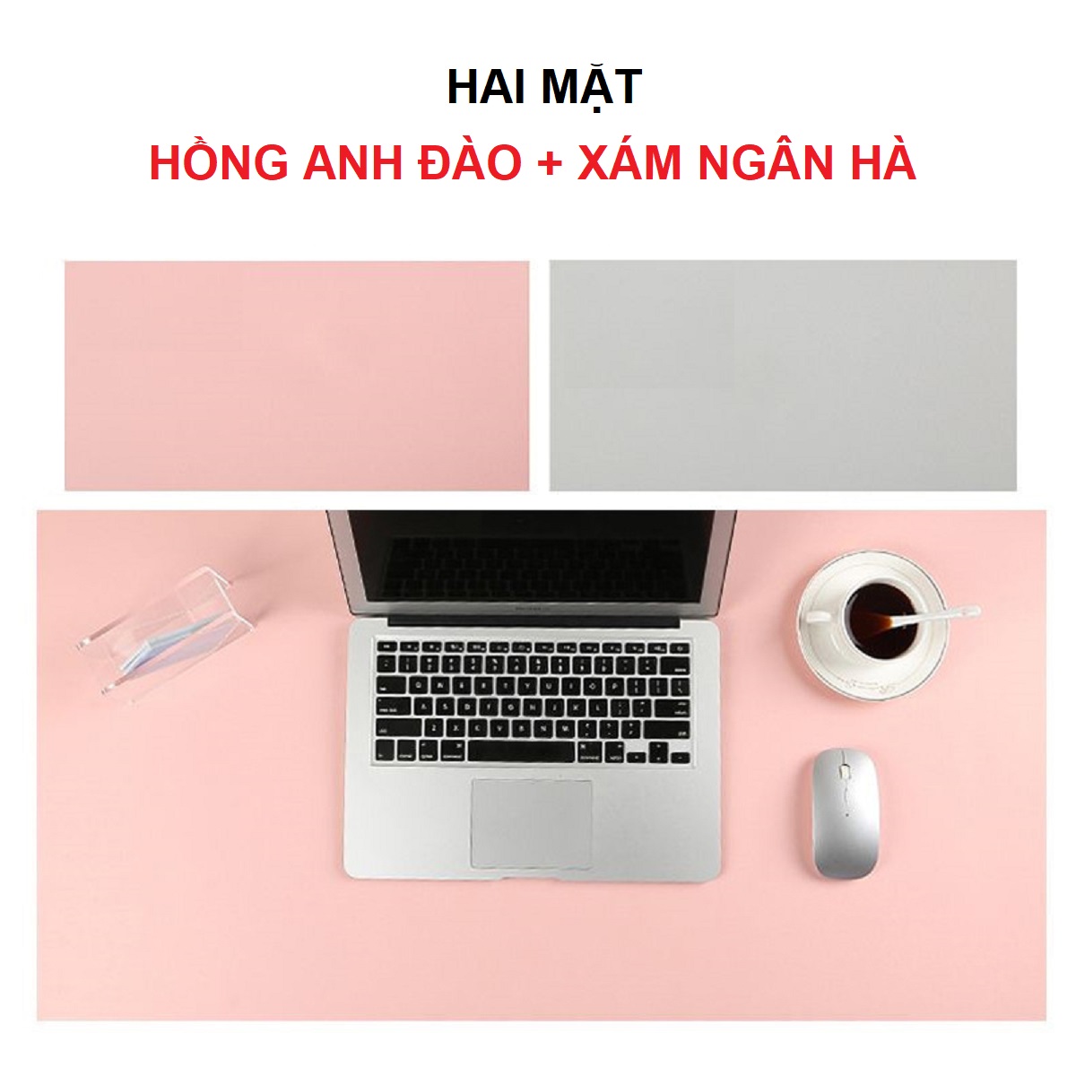 Thảm Trải Bàn Làm Việc Hai Mặt, Chất Liệu Da PU Cao Cấp Chống Nước Kích Thước Lớn 120 x 60 cm