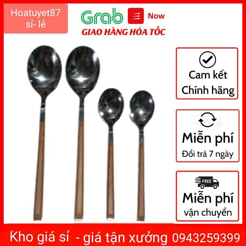 Thìa inox sin cán gỗ hàng chuẩn đẹp dễ dùng