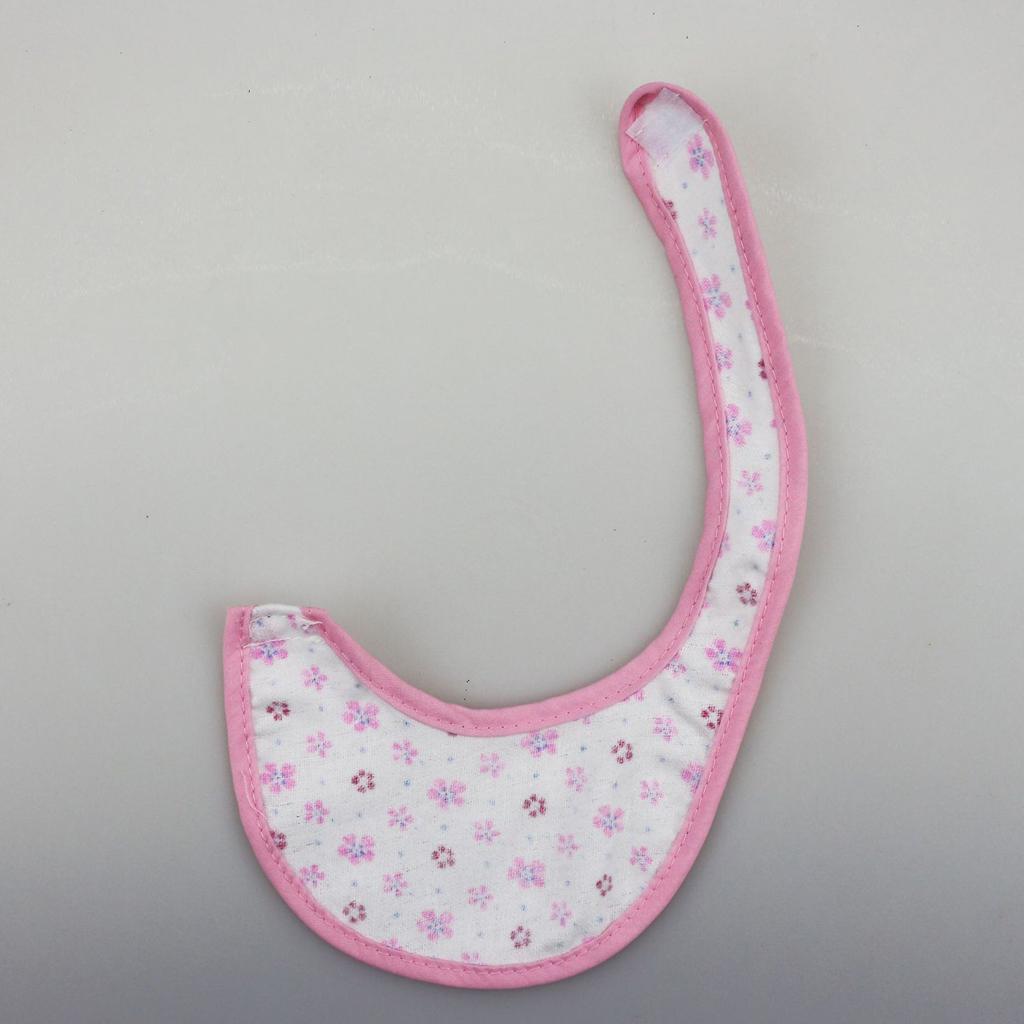 Pretty Baby Doll Bib Burp Set Little Flowers Printed Saliva Bib for 18'' Zapf Doll Pink