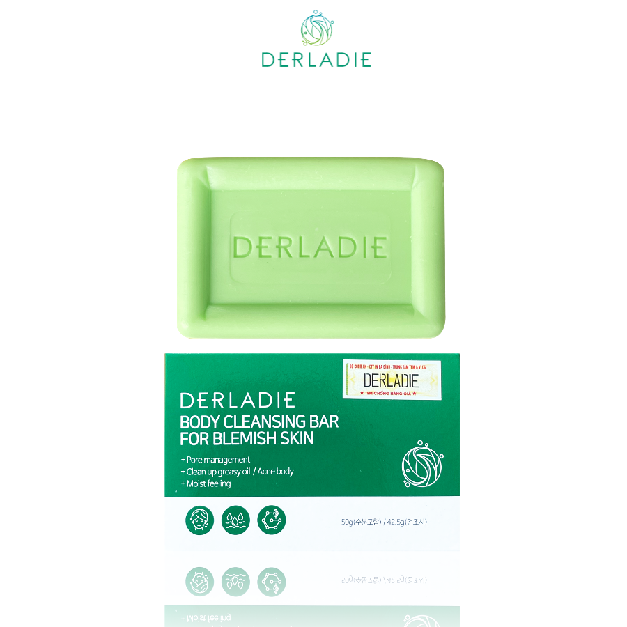 Xà Phòng Giảm Mụn Cơ Thể Sau 7 Ngày Derladie Body Cleansing Bar For Blemish Skin 50g