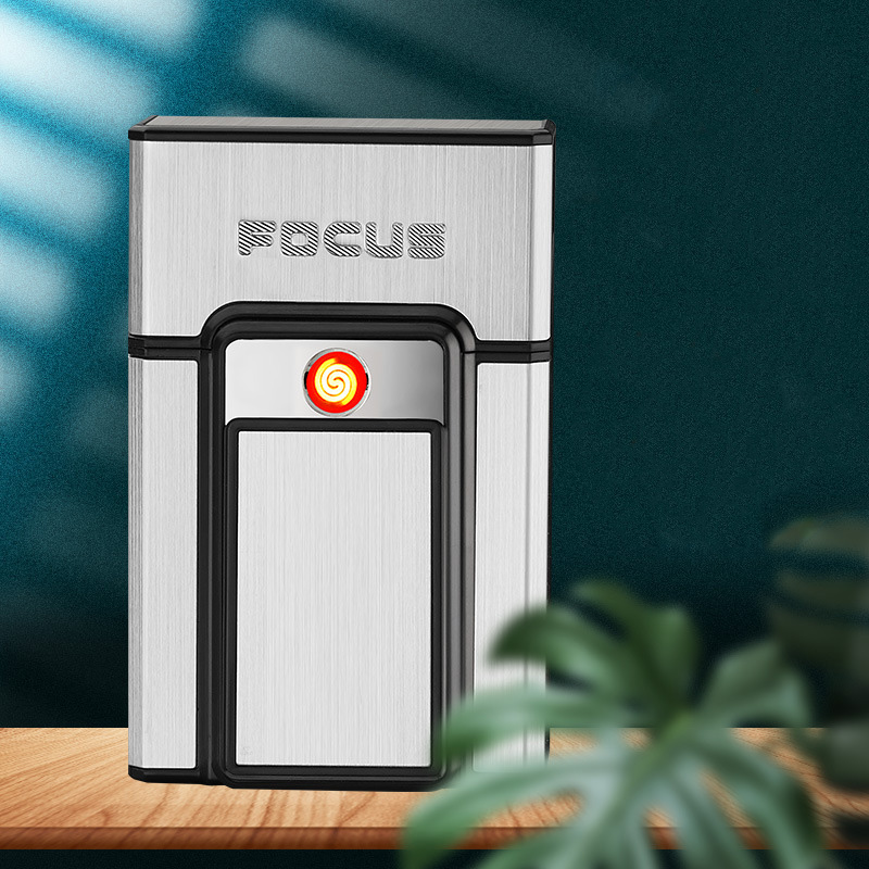 Bật Lửa Điện Kiêm Hộp Đựng Thuốc 20Đ Focus YH071 - Sạc Điện